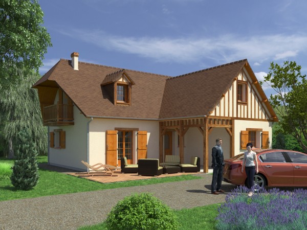 Perspective d'un sixième modèle pour Maisons Coudrelle (http://www.maisons-coudrelle.fr/).